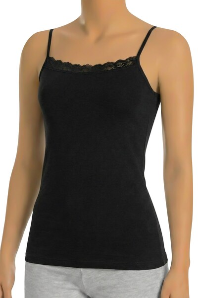 Öts قميص داخلي نسائي رقيق بتفاصيل دانتيل (96% قطن - 4% إيلاستين)