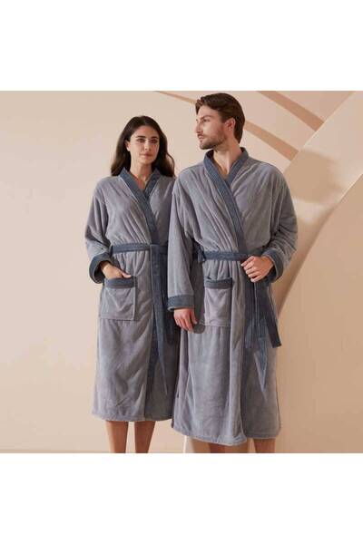 REEFI روب حمام عصري - رمادي - مقاس 4/5XL