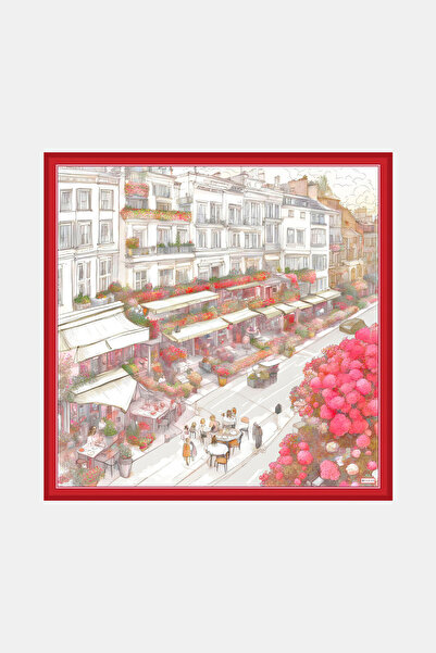 Vakko KIRMIZI DESENLİ TWİLL EŞARP