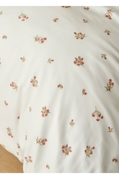 Bella Maison 100% Cotton Satin Claire Double Duvet Cover Set White (200X220 cm)