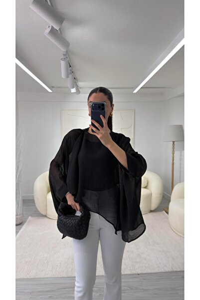 LUUNA STORE بلوزة إيليسي من الشيفون - أسود