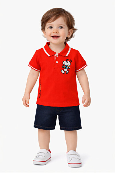 Chicsy Baby Erkek bebek pamuklu polo takım pantolon üst ikili takım düğün doğ...