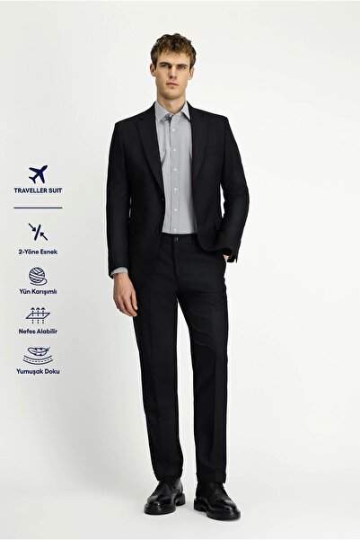 Kiğılı بدلة كلاسيكية من الصوف ذات ياقة مونو بقصة عادية