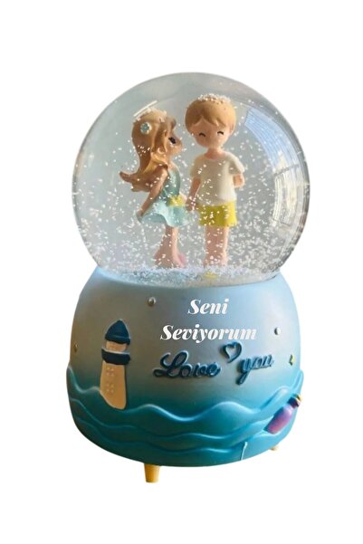 HEDİYE FİKRİ Kişiye Özel El Ele Kar Küresi – Işıklı, Müzikli, Püskürtmeli Büy...