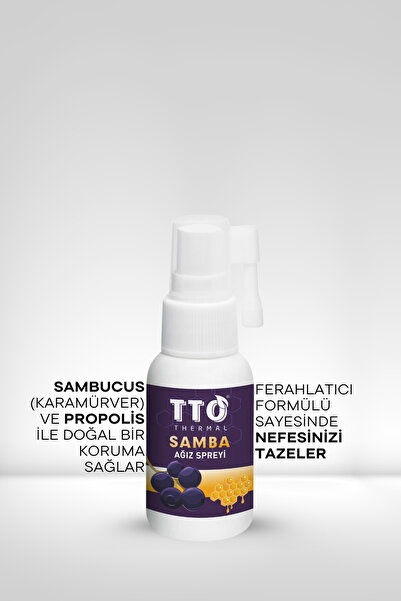 TTO Samba Ağız Spreyi 30 ml (SAMBUCUS PROPOLİS BAĞIŞIKLIK AĞIZ KOKUSU YARASI ÇAY AĞACI YAĞI)