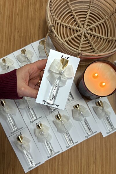 Sirmion Fiyonk Detaylı Fısfıslı Sprey Kalem Şişe İncili Kolonya 10ml -Nişan,N...