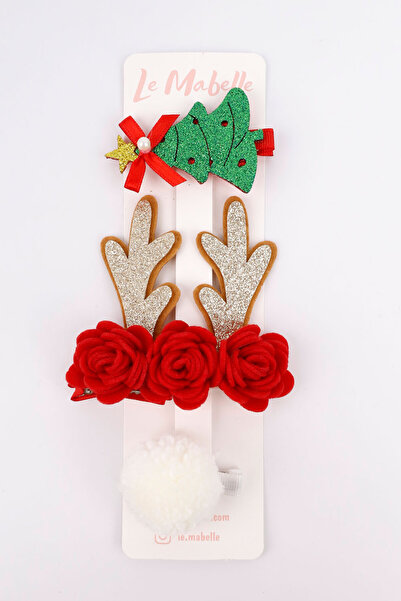 Le Mabelle Σετ αγκράφες με κλιπ 3 τεμαχίων Green Star Pine Tree