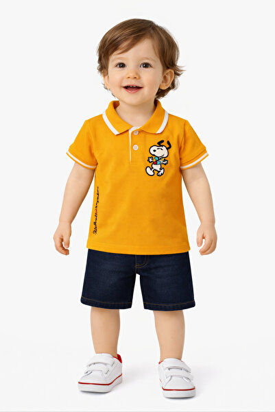 Chicsy Baby Erkek bebek pamuklu polo takım pantolon üst ikili takım düğün doğ...