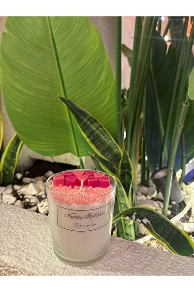 Kuzey ışıkları mum tasarım Kuzey Işıkları Pembe Kalpli Dekoratif Kokulu Mum C...