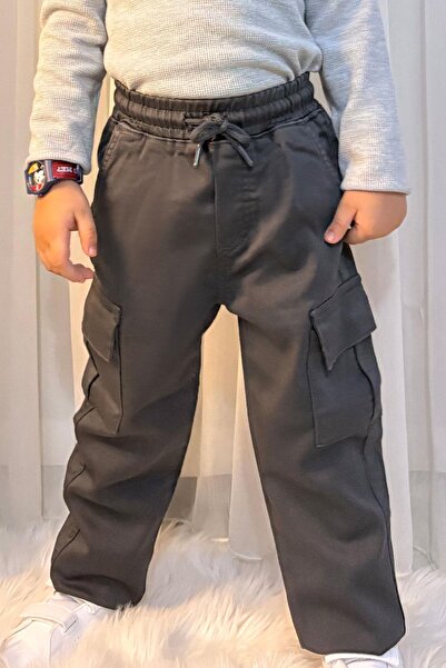 Breeze Pantaloni pentru băiat cu buzunare cargo și talie elastică 1,5-5 ani, ...