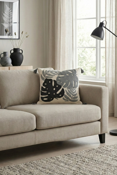 cottoncloth غطاء كرسي تيرا بوهيم بونش مطرز 42x42 سم