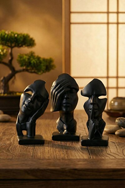 Rugad Biblo Dekoratif Heykel Görmedim Duymadım Bilmiyorum  Biblosu Siyah Mode...