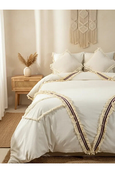 NDC HOME Günışığı طقم غطاء لحاف مزدوج أصلي مزين بشرابة