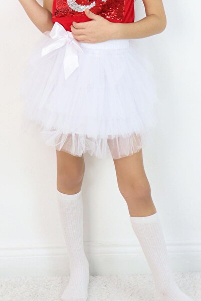 Breeze Girl's Tutu Skirt with Tulle Detail and Layered Bow Accessory, Age 4-8...