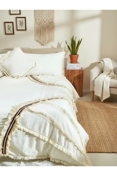 NDC HOME Günışığı طقم غطاء لحاف فردي أصلي مزين بشرابة