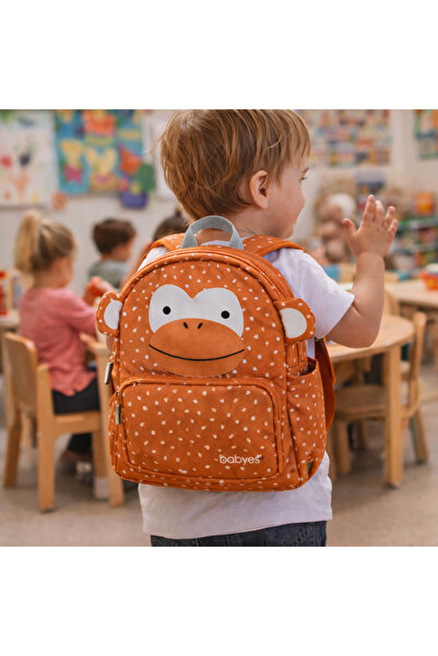 Babyes Sevimli Maymun Figürlü Çocuk Sırt Çantası (0-7 YAŞ) - Kreş,Anaokulu Ça...