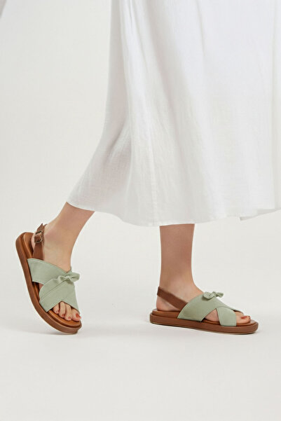 Deriderim صندل نسائي صيفي من الجلد الطبيعي الناعم بحزام الكاحل من الجلد الطبي...