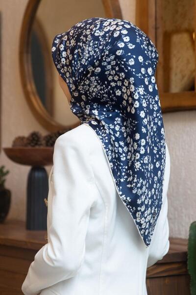 Vissona وشاح تيفيل الحريري 60911 - 16 - 0033 - 0003 نمط زهور باللون الأبيض وا...