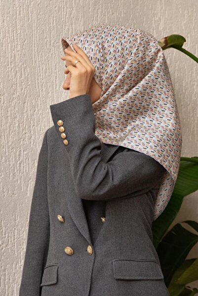 Vissona 100% حرير مخطط بنمط مخطط باللون الرمادي مقاس 90x90 وشاح طريقة الخياطة...