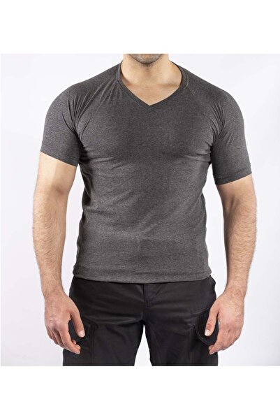 VAV WEAR Taktik Outdoor Günlük Tişört Erkek Kısa Kollu Pamuklu Elastan Esnek ...