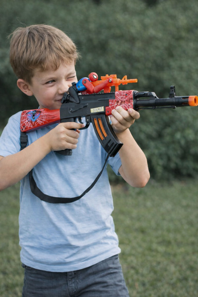 ZİVENTA Spider Işıklı & Sesli Oyuncak Tüfek – Çocuklar İçin Güvenli, Pilli Ak...