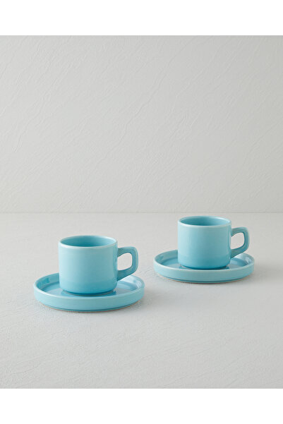 English Home Coastal Bliss Ceramic 4-Piece 2-Person Tea Cup Set 184 ml Light ...