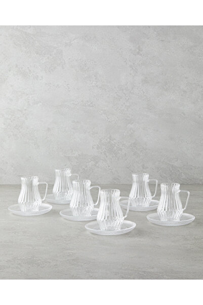 English Home Rachel Cam 12 Parça 6 Kişilik Çay Seti 135 ml Şeffaf