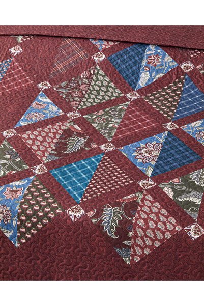 English Home Diamond Clam Tek Kişilik Çok Amaçlı Örtü 160x220 cm Bordo