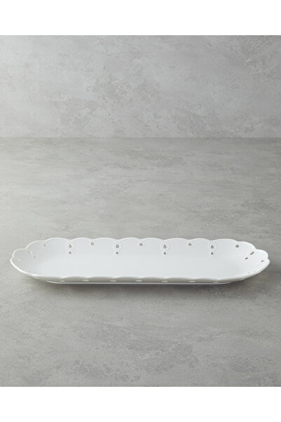 English Home Elodie Porselen Kayık Tabak 43 cm Beyaz