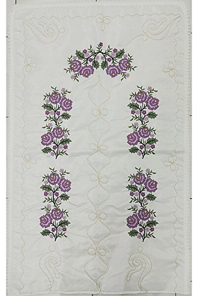 DİLEX Seccade Beyaz Etamin Nakışlı Çeyizlik 120x73 cm