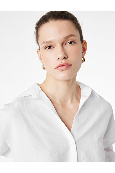 Koton Classic Lapel Long Sleeve Viscose Shirt