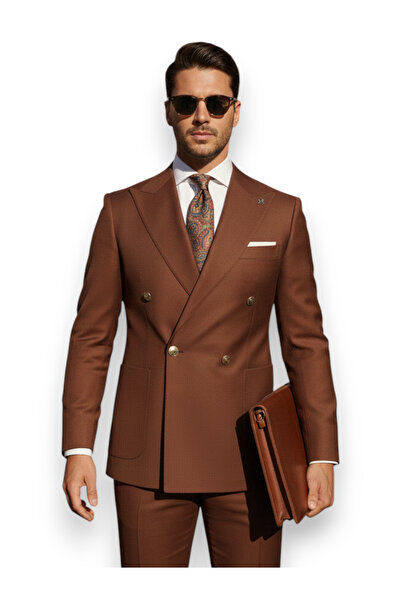 HERMOSE Kiremit Double-Breasted Modern Fit Suit |   Premium Collection