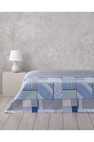 English Home Patch Mosaic Double Multi-Purpose Cover 200X220 cm Blue