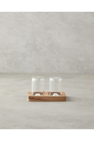 English Home Estella Borosilikat-Akasya 2'li Tuzluk - Biberlik 8x4x5,5 Cm Şeffaf