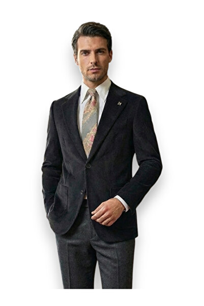 HERMOSE Heritage |   Onyx Black Slim Corduroy Jacket