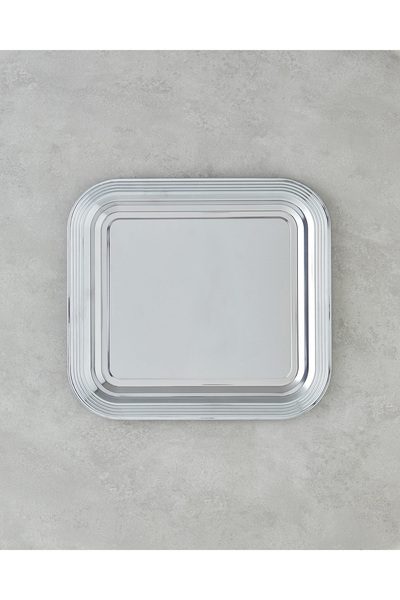 English Home Glow Metal Tepsi 35x32,5 Cm Silver