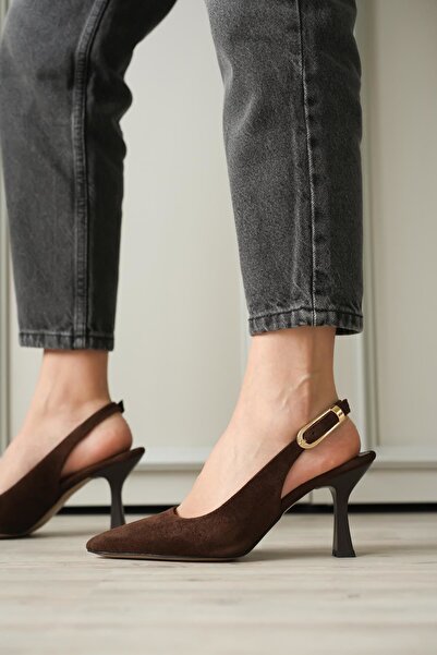 MODAADAM Pantofi cu toc ascuțit Ovis pentru femei - Maro-De piele intoarsa