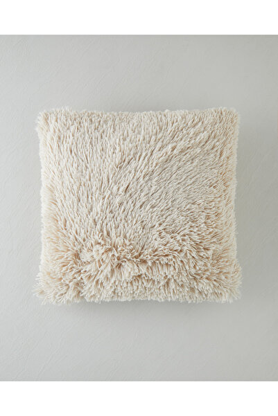 English Home Fluffy Pelüş Kırlent Kılıfı 45x45 cm Bej