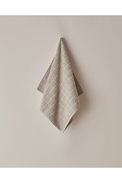 English Home Chequer Pamuk Yüz Havlusu 50x80 cm Bej