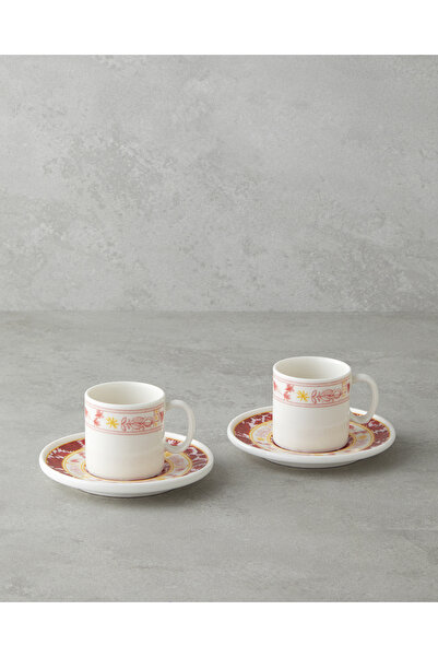 English Home Seris Bone Porselen 4 Parça 2 Kişilik Kahve Fincan Takımı 90 ml ...