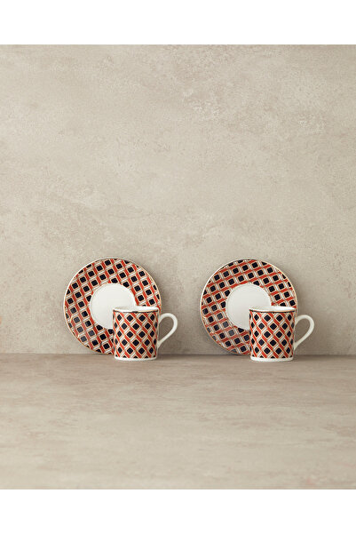 English Home Modern Cube Bone Porselen Kahve Fincan Takımı 4 Parça 2 Kişilik ...
