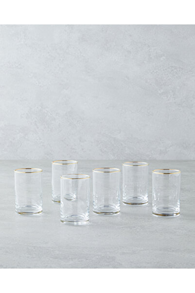 English Home Glint Cam 6'lı Kahve Yanı Bardak 125 ml Gold