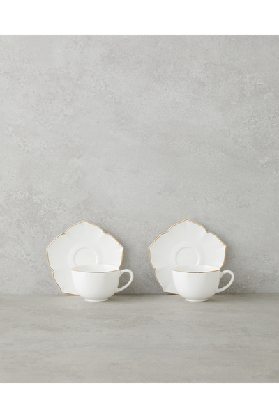 English Home طقم فناجين قهوة من البورسلين الصيني الفاخر مكون من 4 قطع لشخصين ...