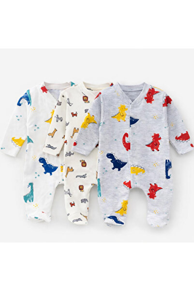 moukou 3-Piece Economical Baby Romper Set with 100% Cotton Booties – Newborn ...