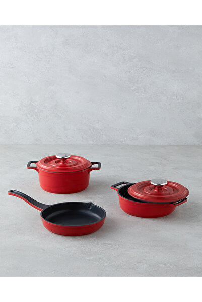 English Home طقم أواني طهي صغيرة من الألومنيوم المصبوب من تايني تاست، مقاس 14...