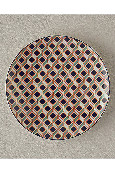 English Home Farfurie pentru tort din porțelan modern Cube Bone 20 cm verde