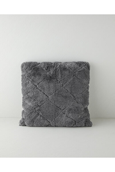 English Home Soft Touch Rabbit Pelüş Kırlent Kılıfı 45x45 cm Antrasit