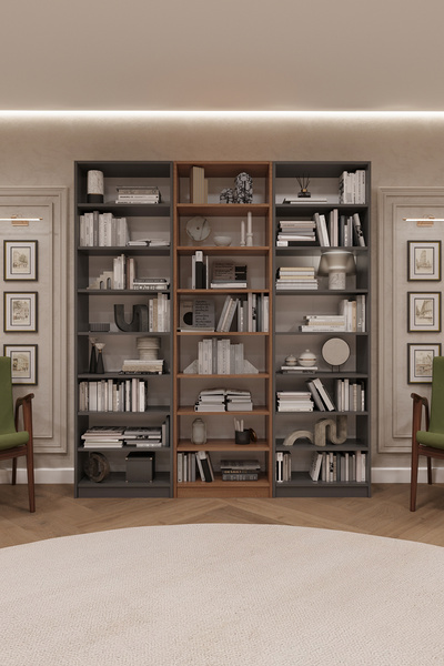 asratrend Asra Trend MDF Petra/Koyu Gri Kitaplık – Ayarlanabilir Raf, Ev&Ofis...