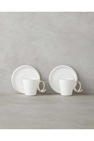 English Home Ivory Porselen 12 Parça 6 Kişilik Kahve Fincan Takımı 85 ml Beya...