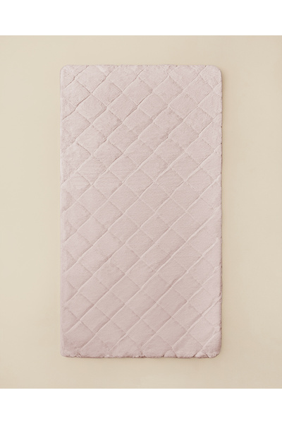 English Home Soft Touch Rabbit Pelüş Halı 80x150 cm Pudra